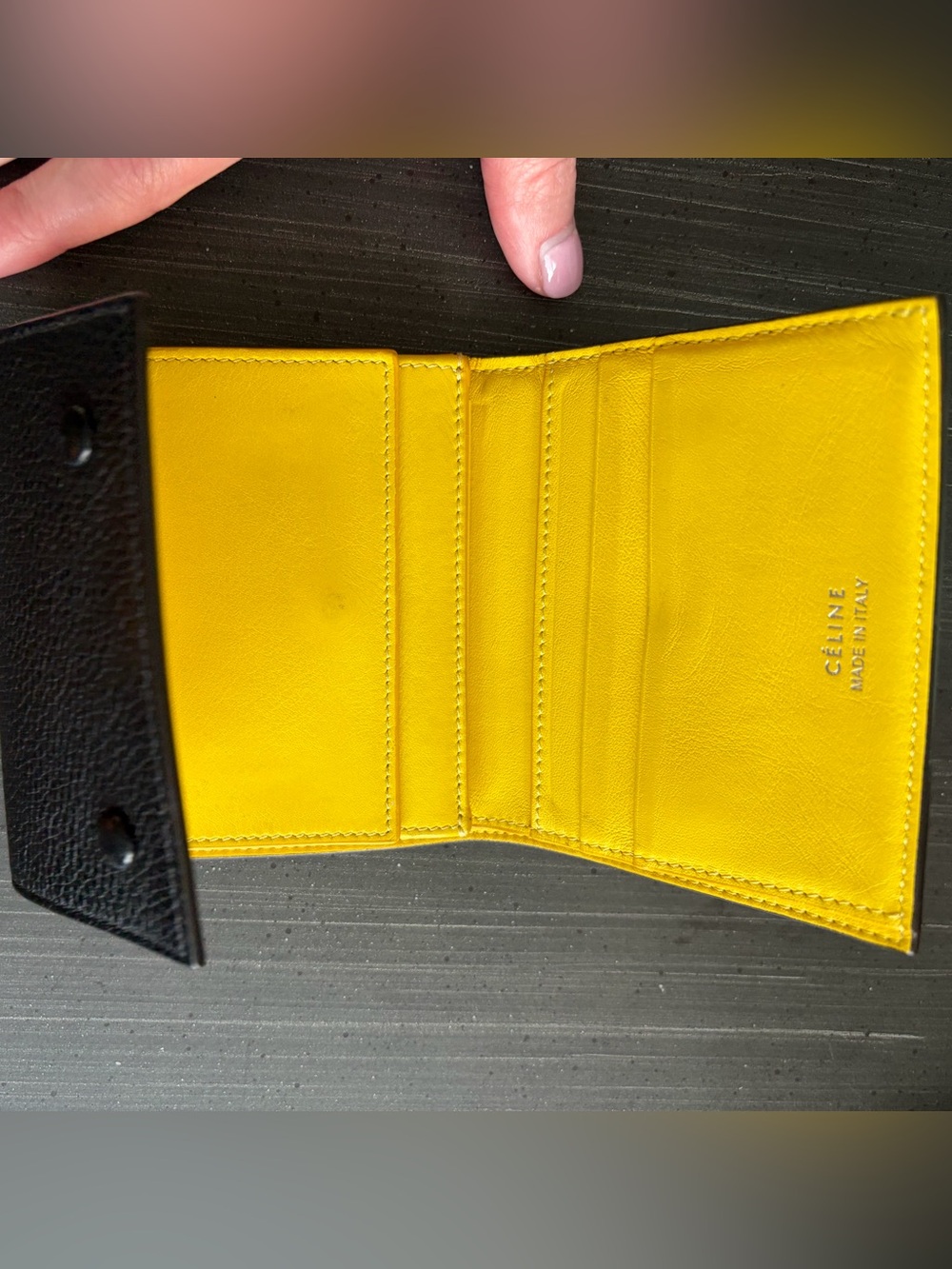 Celine Black Pebbled Leather Wallet - Picture 5 of 7